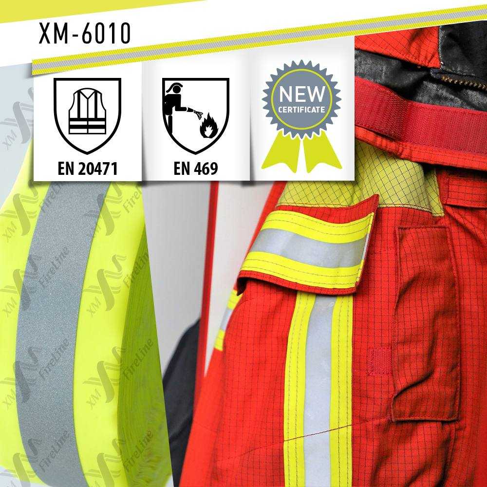 Flame retardant reflective tape XM-6010 renewed EN 469 and EN 20471 Certificate