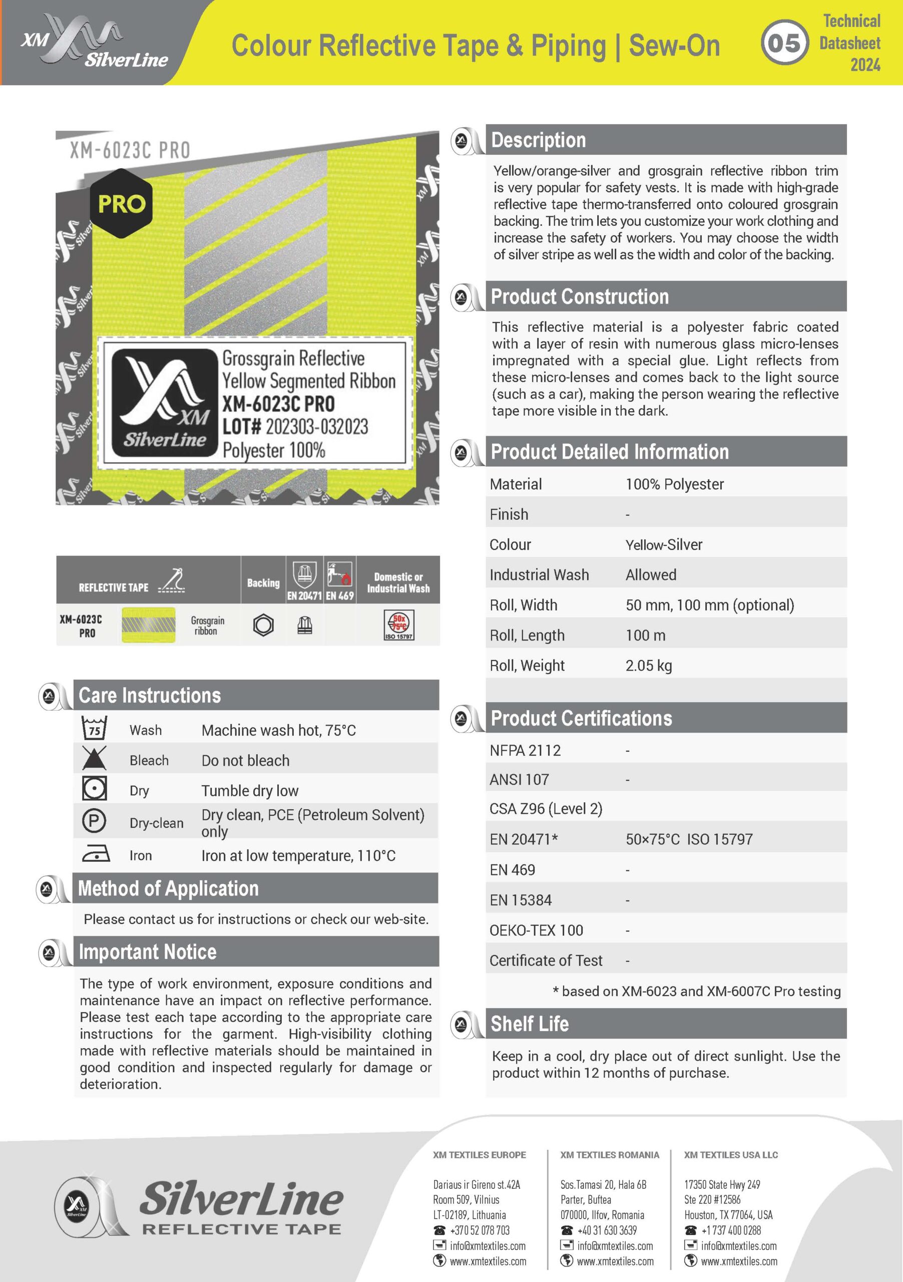 XM-6023C PRO: Technical datasheet