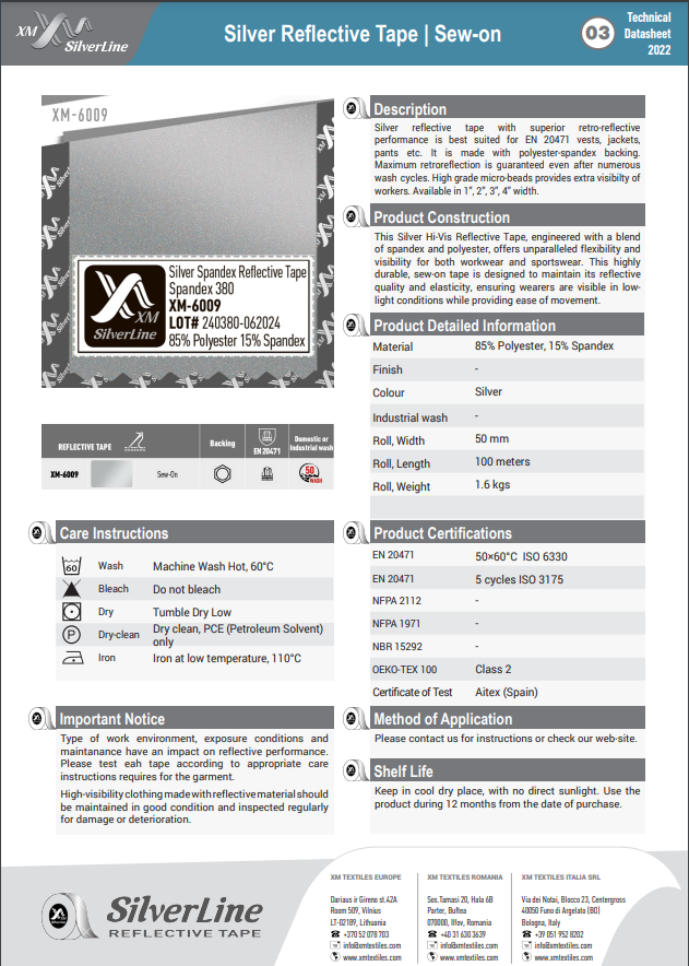 XM-6009: EN 20471 (50×60°C)